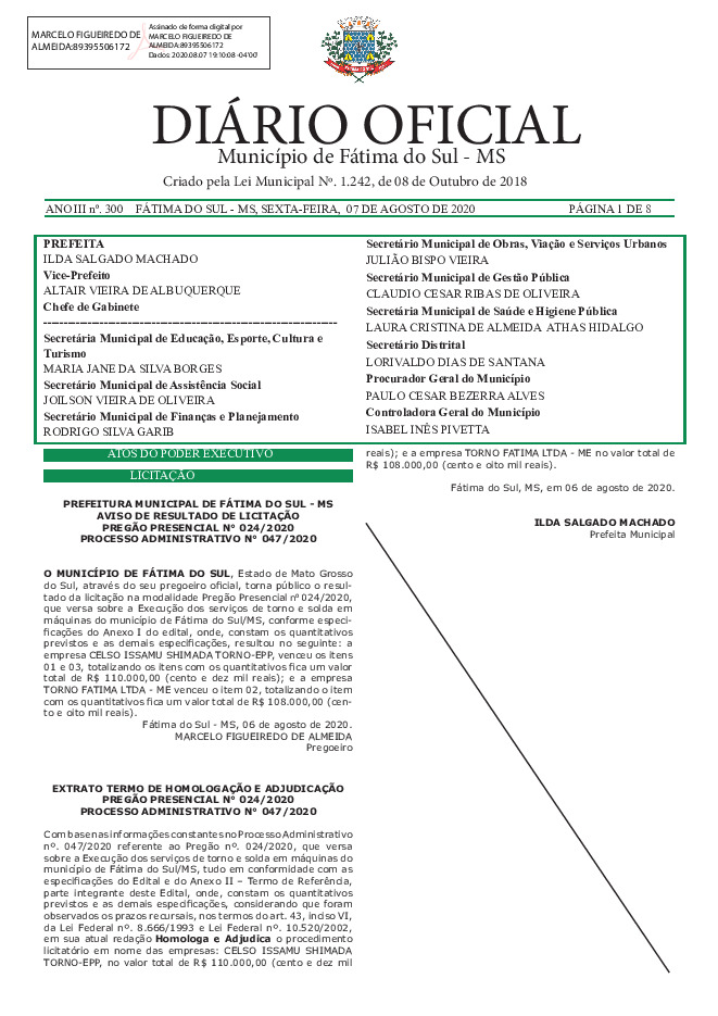 Diário Oficial - Edição nº 300