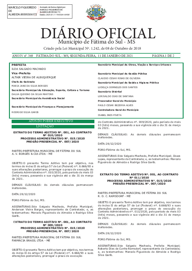 Diário Oficial - Edição nº 369