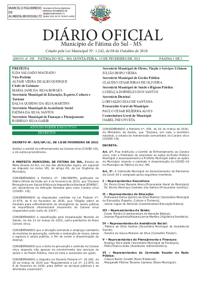 Diário Oficial - Edição nº 393