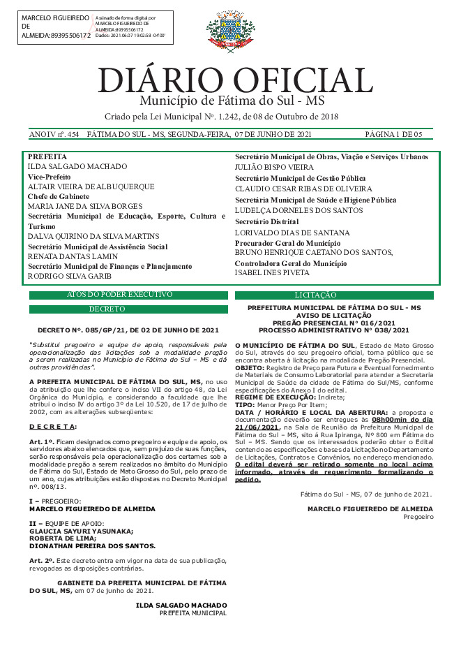 Diário Oficial - Edição nº 454