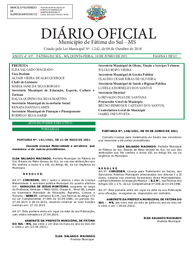 Diário Oficial - Edição nº 457