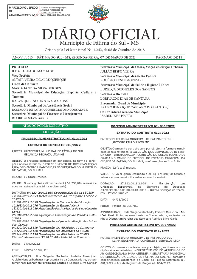 Diário Oficial - Edição nº 610