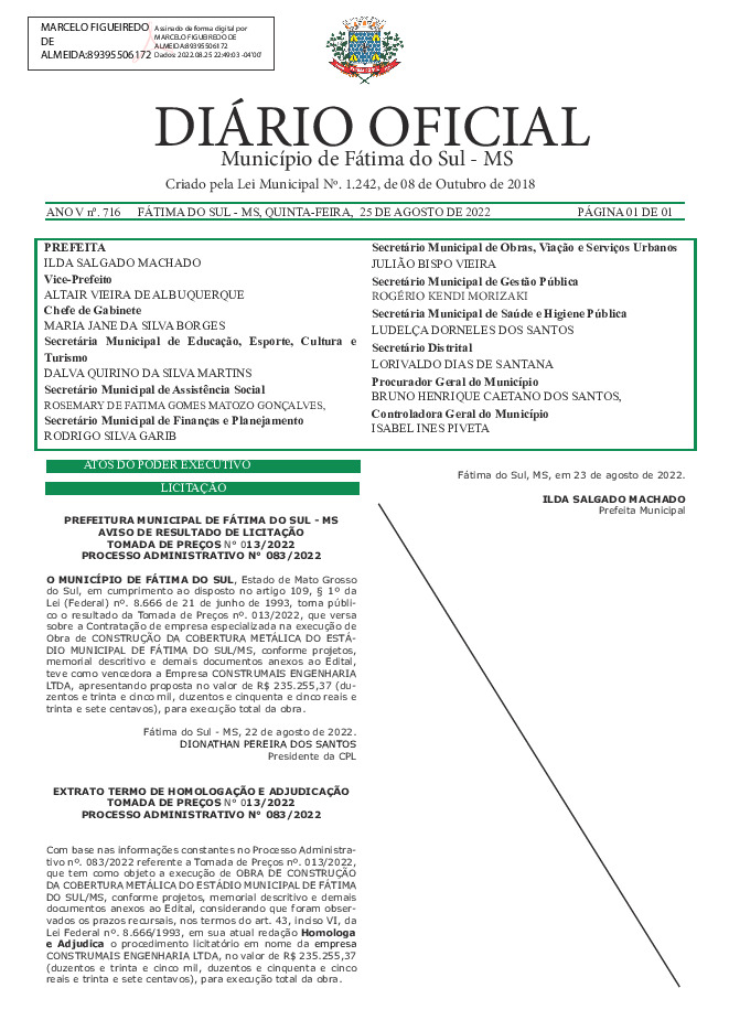 Diário Oficial - Edição nº 716