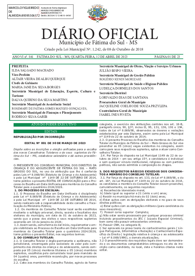 Diário Oficial - Edição nº 841