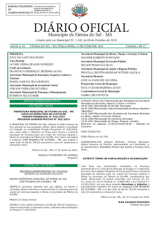 Diário Oficial - Edição nº 95